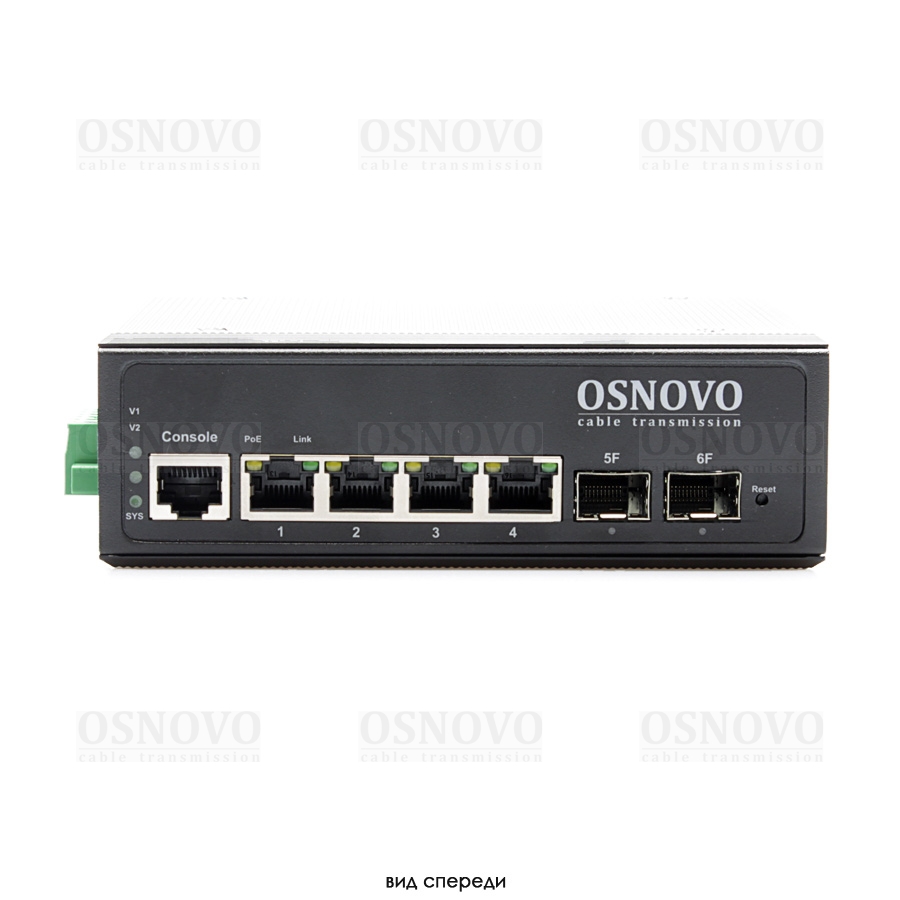 SW-80402-IL(port 90W,360W) Промышленный управляемый (L2+) PoE коммутатор Gigabit Ethernet на 6 портов