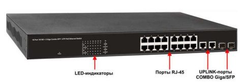 SW-61622/B(250W) PoE коммутатор