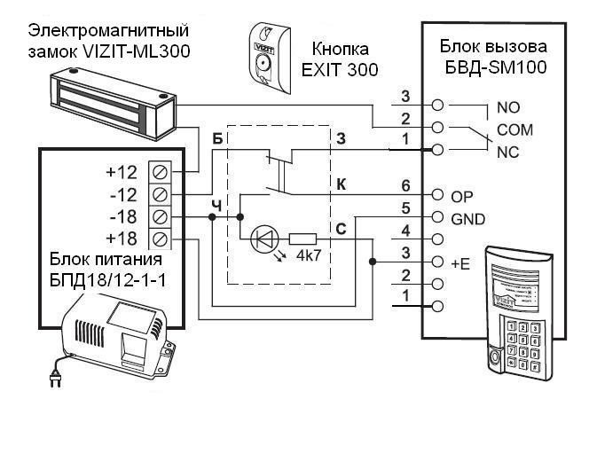 VIZIT-ML300М-40-50 Замок электромагнитный