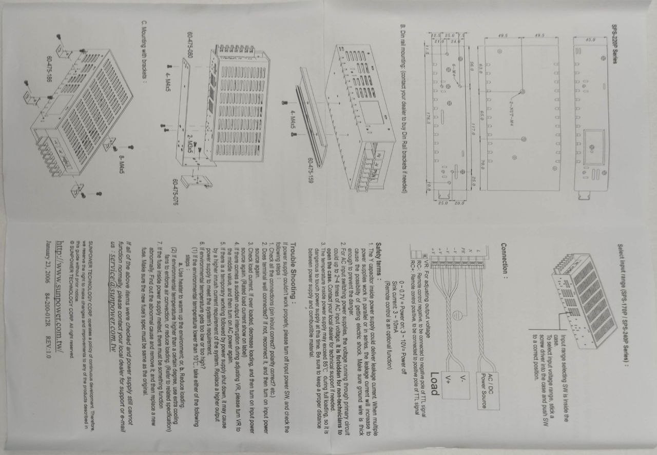 Блок питания SPS 150P-24 24В/6,3А Импульсный стабилизированный, металлический корпус