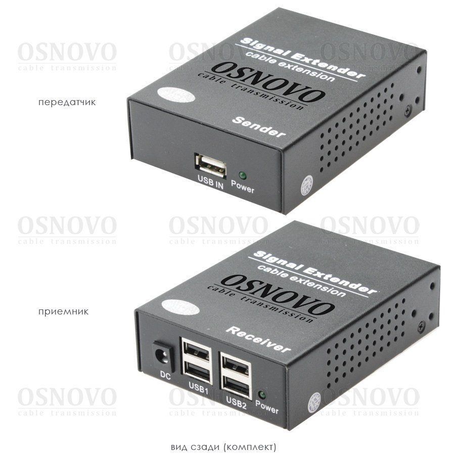 TLN-U1/1+RLN-U4/1 Удлинитель интерфейса USB 2.0 по сети Ethernet.